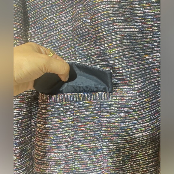 TAHARI ARTHUR S. LEVINE PETITE Blazer Metallic Tweed Mix Colors Women size 12 P - Picture 11 of 14